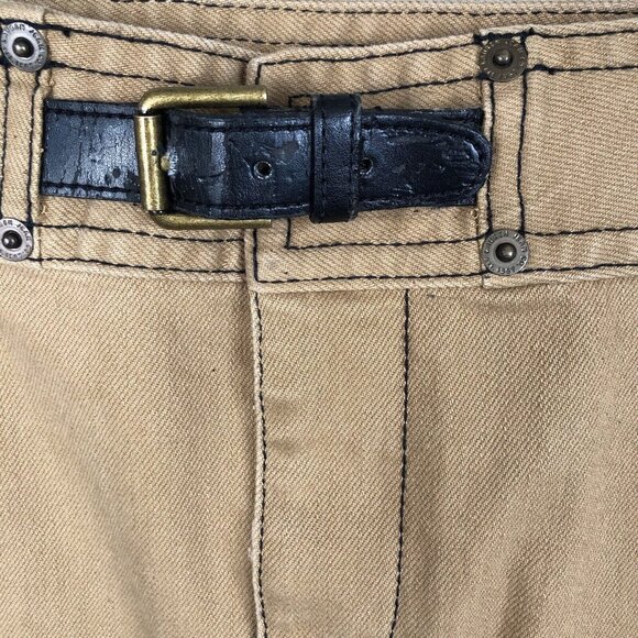 Ralph Lauren Jeans Co Denim Skirt Women 6 Brown Pencil Leather Buckle Western - Picture 2 of 16